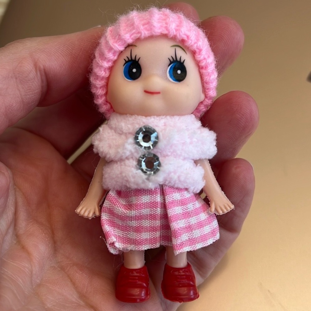 Elf mini toddler doll shelf pink toy dress gem